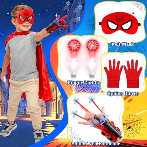 IVENRXIU Superheltekapper med masker, unikt tilbehør, til børn i alderen 3-12 år