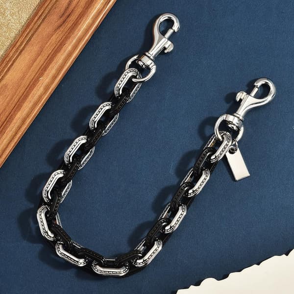 Väskberlock, söta handväskberlocker, väsktillbehörsberlocker, väskkedjor, handväskberlocker Black-Silver-Chain