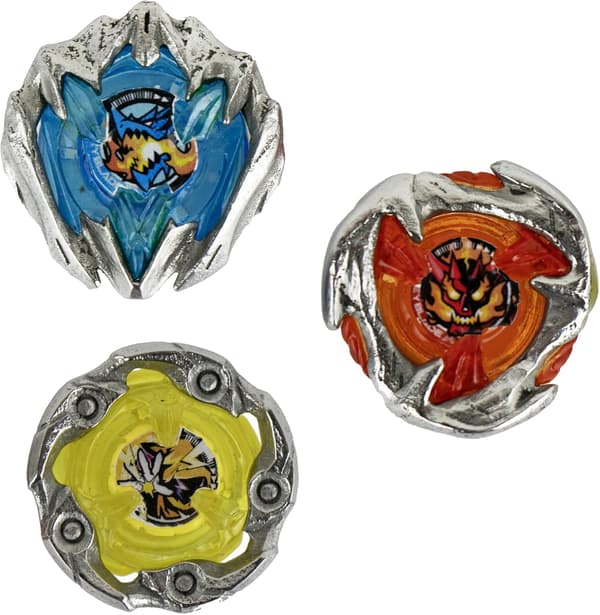 Verdens Mindste Beyblade X Samlesæt med 3 - Orange - Gul - Blå