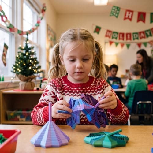 JOYIN 4 STK 3D-printet utvidet sensorisk fidget-stjerne, 3D-printede fidget-leker med roterende spiraldesign egnet for voksne og jenter gutter,