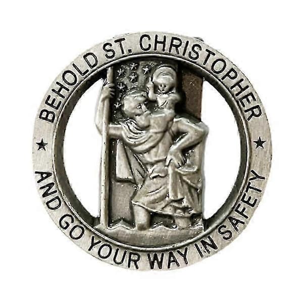 Christopher Medal Bil Saint Christopher Solskjermklips Biltilbehør Kjøreamulett Skytshelgen Periapt