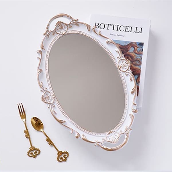 Oval tallriksförvaringsbricka VIT Vit White