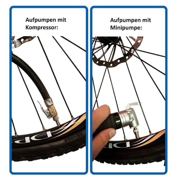 Cykelventiladapter för luftpump / Set om 15 delar