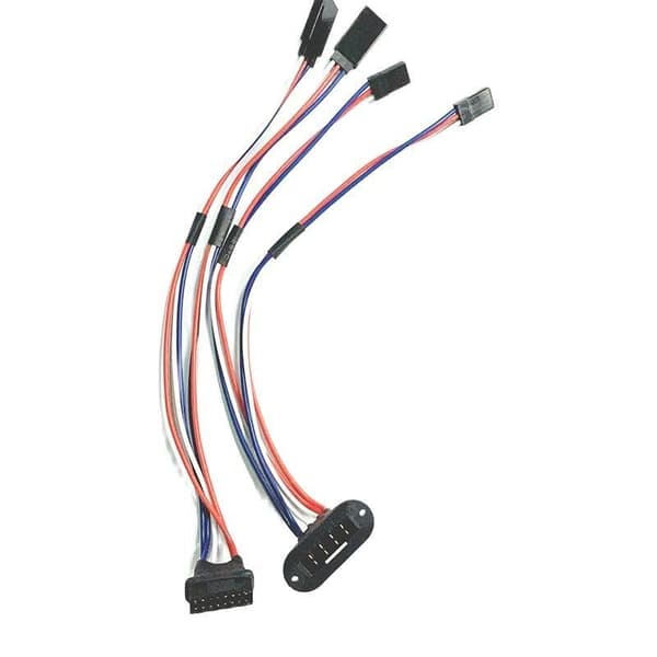 MPX 8 ben flange monteret han hun multi ledning dobbelt tredobbelt firedobbelt 2/3/4 servo forlængerledningsnet 20awg til RC fly (2 servo ledning 1M 1F) 2 servo wire 1M 1F