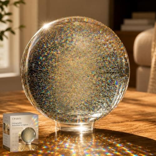 Holografisk Refraktion Kunstkugle Premium Optisk Glas Lys Prisme Indretning 1pc