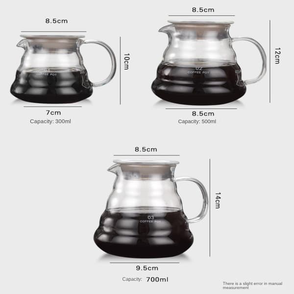 Håndbrygget kaffekande glaskaffekande 600ML 600ml 600ml