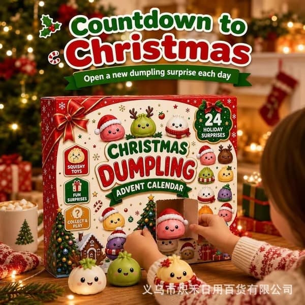 2026 Julkalender 24-dagars Squishy Dumpling Blind Box Stressavlastande Fidgetleksak, Stil 3 Style 3