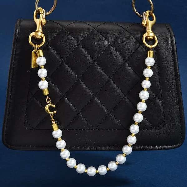 Väskberlock, söta handväskberlocker, väsktillbehörsberlocker, väskkedjor, handväskberlocker Pearl Chain-Gold