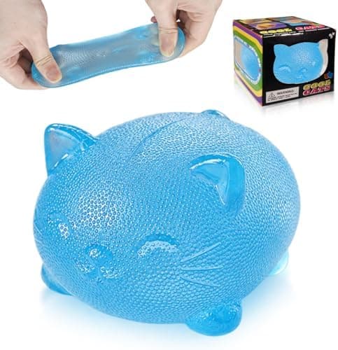 Squishies Fidget Leker, Blå Kul Katt Squishy Klemmeleke for Voksne Blue