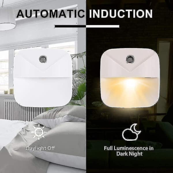 6 stk. sensor natlampe intelligent LED natlampe induktion natlampe varm LED sensorlampe