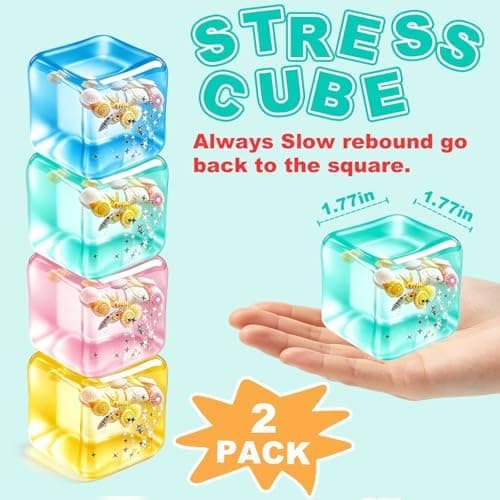 Squishy Ice Cube Fidget Legetøj - Gaver til mænd og kvinder Stressbold til skrivebordsfidgeting, Blødt sensorisk klemmelegetøj til visuel healing og taktil ro, Green
