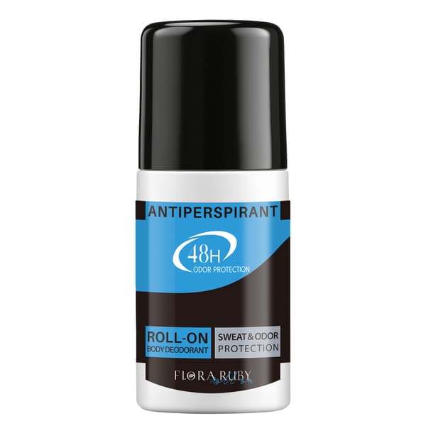 Flora Ruby Antiperspirant Roll-On, 48H svett- och luktskydd, aluminiumformel, långvarig fräschör, 1,59 oz / 50 ml ocean
