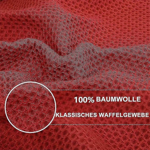 6-pack 100 % bomullsfrotté kökshanddukar diskrengöring med hängögla S202412306944 Red 34*73cm