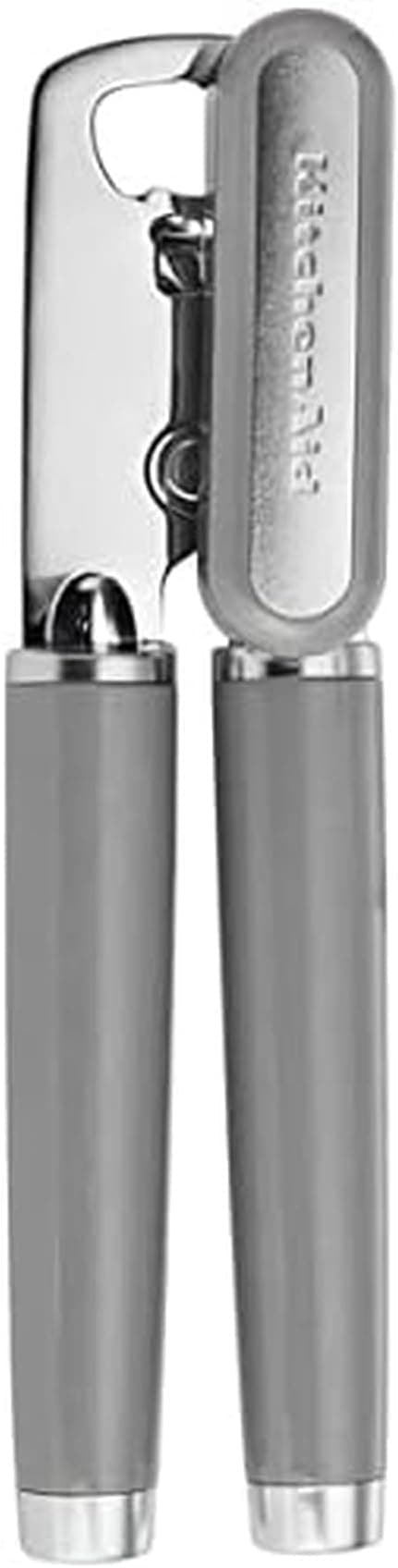 KitchenAid Classic Multifunktions dåseåbner og flaskeåbner, skarpt skærehjul i rustfrit stål, bløde ergonomiske håndtag, grå gray