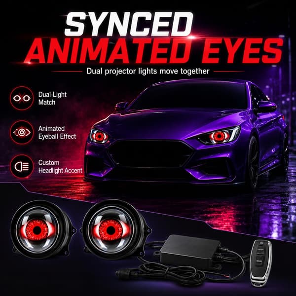 Demon Eyes Survival Kit, Dynamiske Demon Eye Bilfrontlykter (33 Moduser-1PC) 33 Modes-1PC