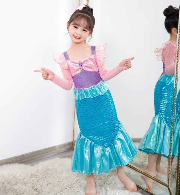 Havfruekjole for jenter 3-8 år Bursdagsgave, Størrelse 120cm 120cm