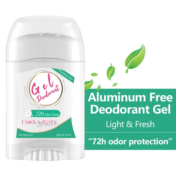 Flora Ruby Light & Fresh deodorantgel, aluminiumfri, 72 timers lugtbeskyttelse, langvarig friskhed, 1,6 oz / 46g Light&Fresh