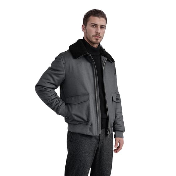Vintertröja med dragkedja för män, varm fleecejacka, grå, storlek XL grey XL
