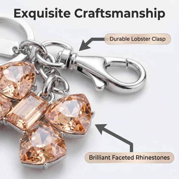 Väskberlock, söta handväskberlocker, väsktillbehörsberlocker, väskkedjor, handväskberlocker Orange Diamond