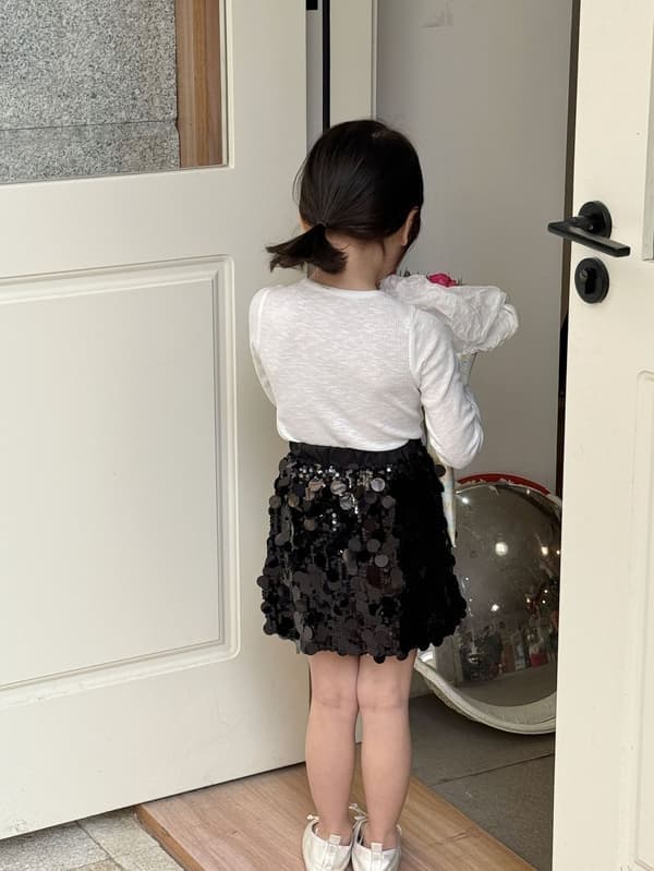 Glitrende pailletnederdele til piger småbørn elastik talje nederdele, sort, størrelse 140cm black 140cm