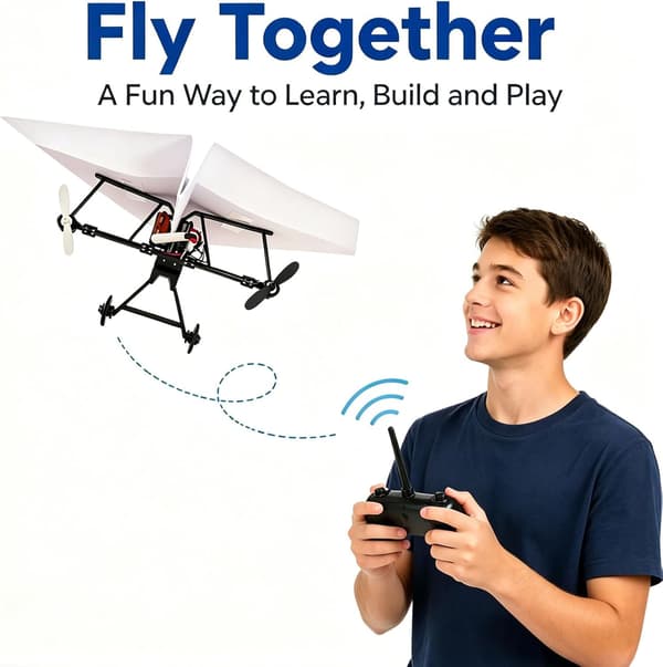 DIY RC Papirflysett - 2 Batterier for Hobbyister, Nybegynnere 2-BATT Black