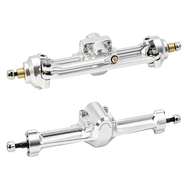 +5mm aluminium forreste og bagerste akselsæt 2/16T Max 52° til Axial SCX30 (sølv) Silver