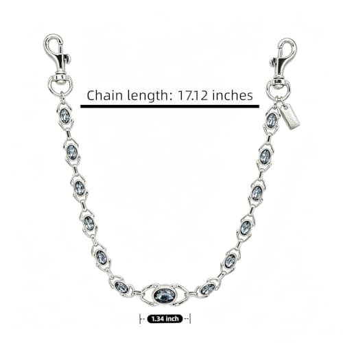Väskberlock, söta handväskberlocker, väsktillbehörsberlocker, väskkedjor, handväskberlocker Chain Blue Diamonds - Long