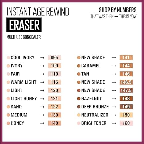 Maybelline Instant Age Rewind Eraser Mörka ringar under ögonen, multifunktionell concealer, 110, 1 styck