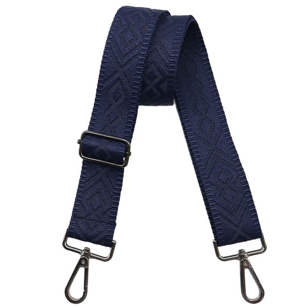 Axelremsväskor för handväskor Breda axelremsväskor Justerbar ersättningsbroderad handväskrem för handväskor Gunmetal Hardware-blue