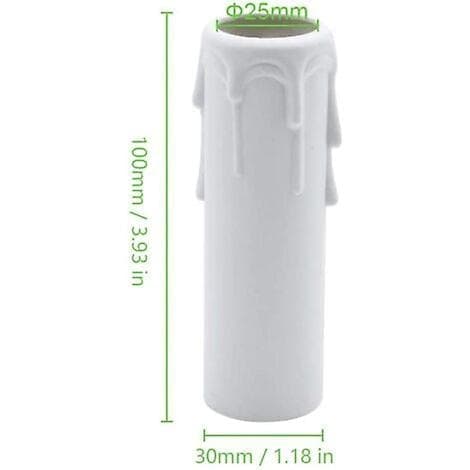 Plastlysekroner, 10 stk. dråpeformede lysekrone-lys, lysekronerør, dråpeformede lysrør, lysekronelysmansjetter