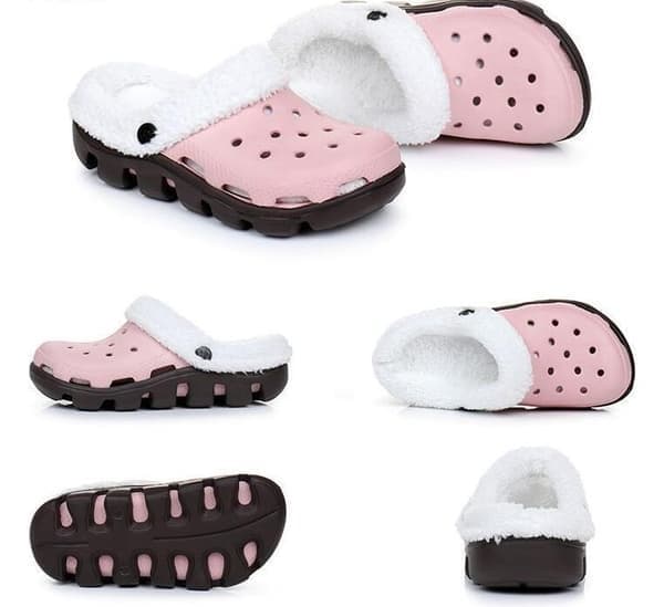Afslappede havesko varme fluffy hjemmesko vinter, pink, W9/W11 pink W9/W11