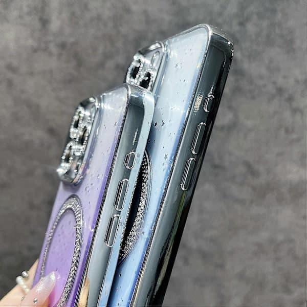 Magneettikotelo iPhone 13 Prolle Suojaava TPU+PC Glitter Kimalteleva Puhelinkotelo