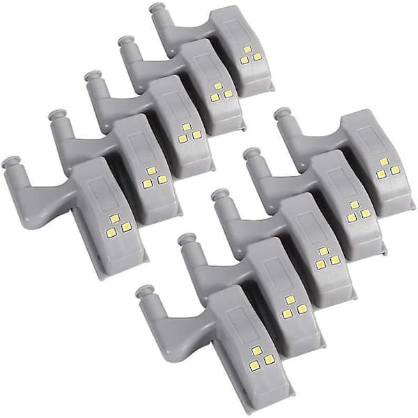 10 LED hængselsensorlys til skabe, varm hvid.