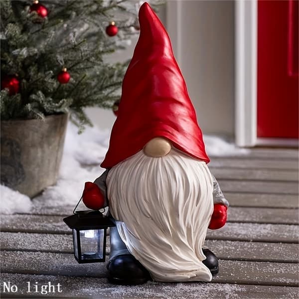 Jul Rød Dværg Lanterne Julemands Have Nissepynt Julepynt Julemands Have Rød Dværg Lanterne 18cm