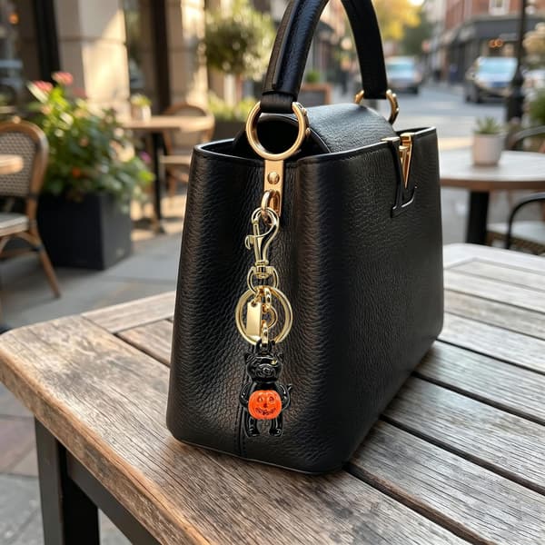 Väskberlock, söta handväskberlocker, väsktillbehörsberlocker, väskkedjor, handväskberlocker Black Cat