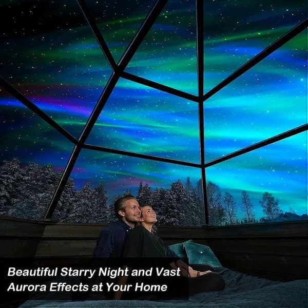 Aurora Lights Projector, Norrskensprojektor med fjärrkontroll, Natt
