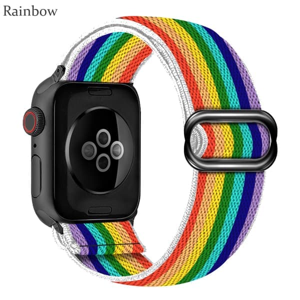 Nylon for Apple Watch Band Regnbue Rainbow