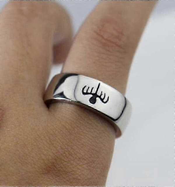 James Bond 007 Spectre Ring til Mænd, Poleret Spøgelsesmønster Metalring, Mode Tilbehør 12 Silver