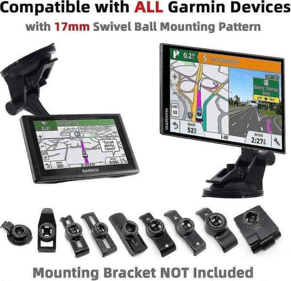 For Garmin GPS-holder - GPS-bilfester Sugekoppholder for frontrute/dashbord