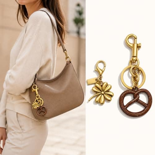 Väskberlocker för handväskor - Söt handväskkedjeberlock - Väskaccessoarer Berlocker för kvinnor Pearl-Gold 2