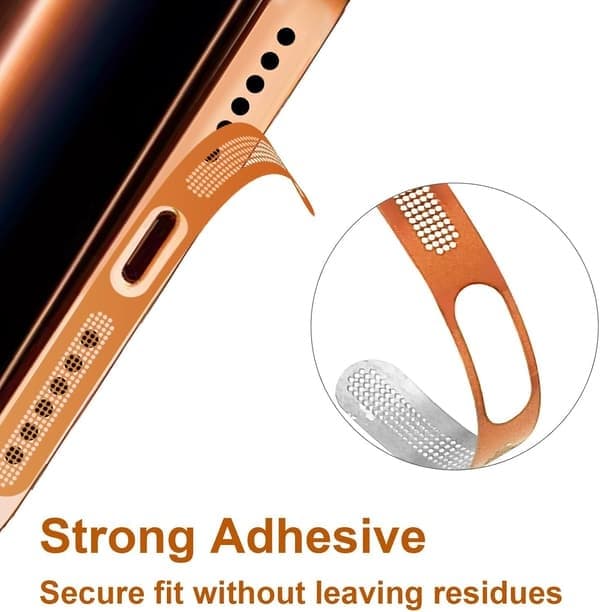 10 kpl USB-C-pölysuojia, kaiuttimien pölyverkolla iPhone 17 Prolle, oranssi
