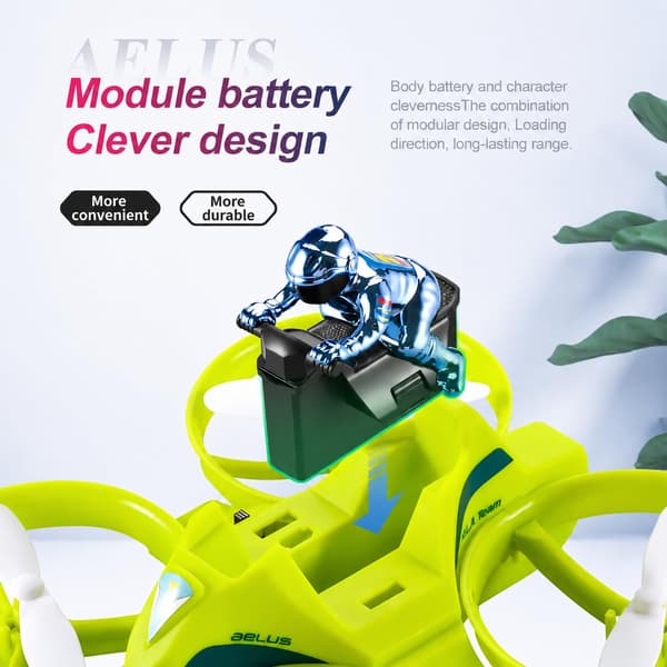 land sea air Drone 3-i-1 RC Hovercraft, blå: 1 batteri blue / 1 battery