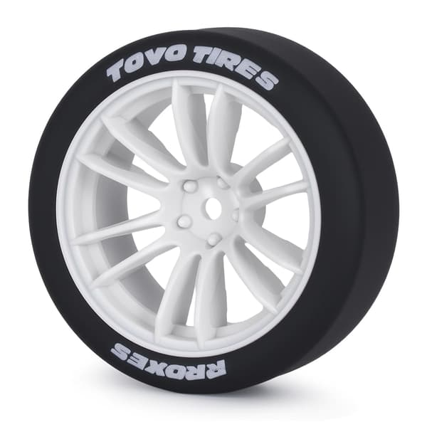 1/10 RC Drift Hjul og Dæk Sæt, 12-Eget On-Road Touring Bil Hjul Dæk Combo, 12mm Hex Drift Dæk til RC Drift Bil, 4 STK (Hvid) White