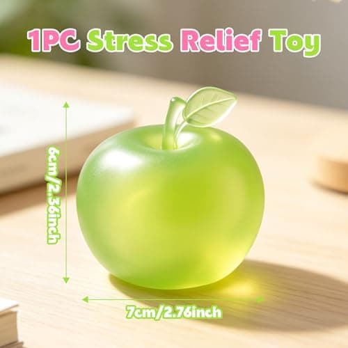 Æble Squishy, Sød Grøn Æble Squishy Sensorisk, Langsomt Stigende Frugt Squishies, Super Blød Fleksibel til Angstlindring (Cyan) Apple Squishy