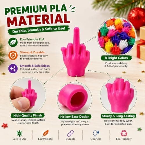 Mini keskisormet värikkäät pikkukädet (100 kpl) 100 Pcs