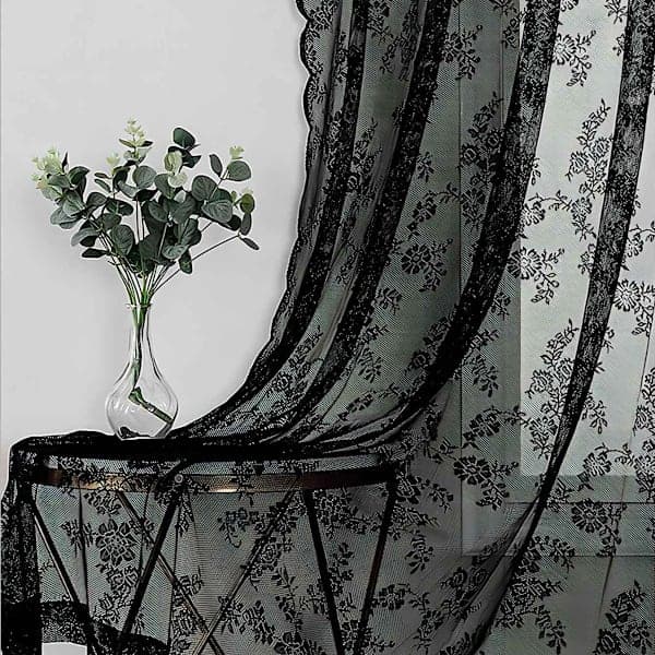 Sorte blonde gardiner 2 stk Sort 100 x 200 cm Sort 100 x 200 cm