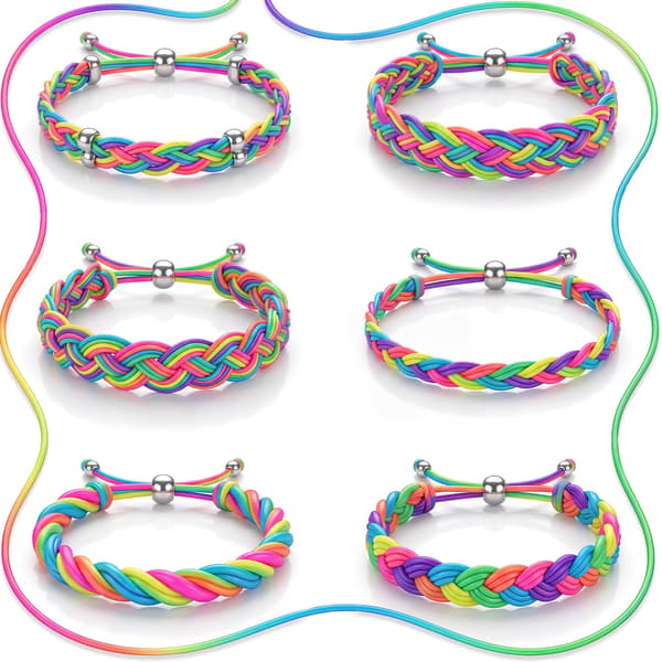 LOKEME 1 mm stretchig armbandsträng, 50 m regnbågsfärg