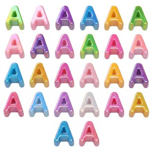 26 st A-bokstavspärlor Stora hål Tjocka bubbelalfabetspärlor Large Letter Beads A
