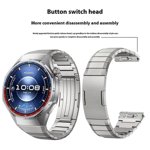 Til Huawei Watch GT 6 Pro 46mm Titaniumlegering Rem Bambusled Urrem - Titanium Multicolor Titanium