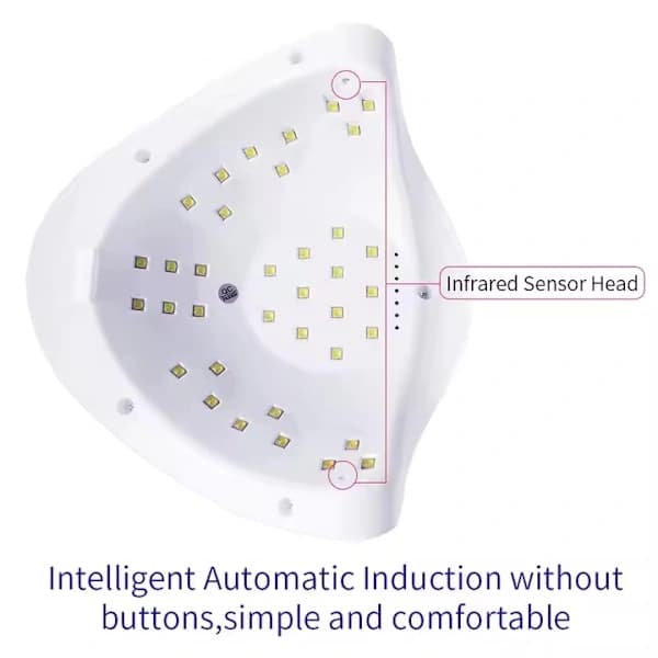 54W UV LED neglelampe med timer til gellak - 4 tidsindstillinger